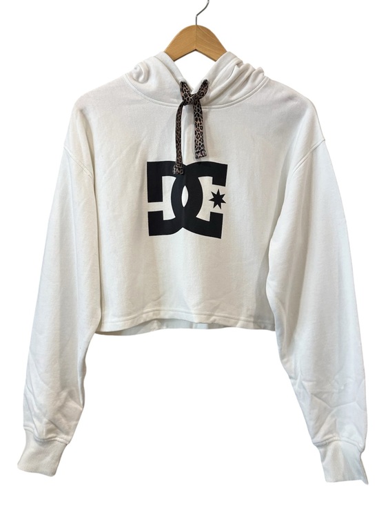 DC Tops - DC Star Cropped Hoodie With Black Graphic Leopard Strings Women’s Size Medium